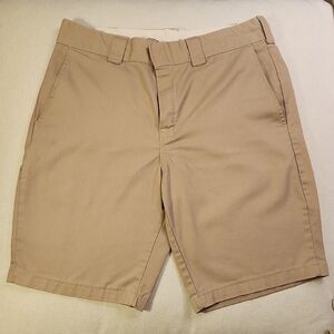 Dickies Classic Tan/Khaki Shorts Relaxed Fit Flat Front- Mens size 34